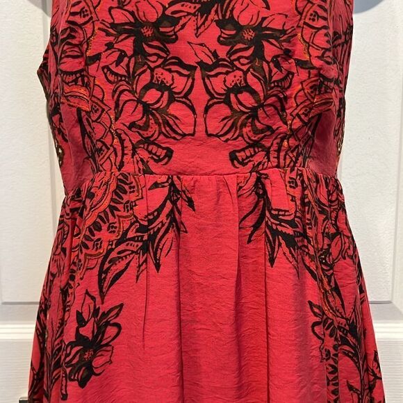 Free People Red,Brown, Black Russian Lace‎ Sleeveless High Low Dress Size XS - Picture 5 of 16